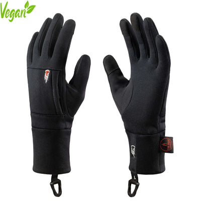 Vegan Polartec Liner by The Heat Company shown on two hands on a white background.