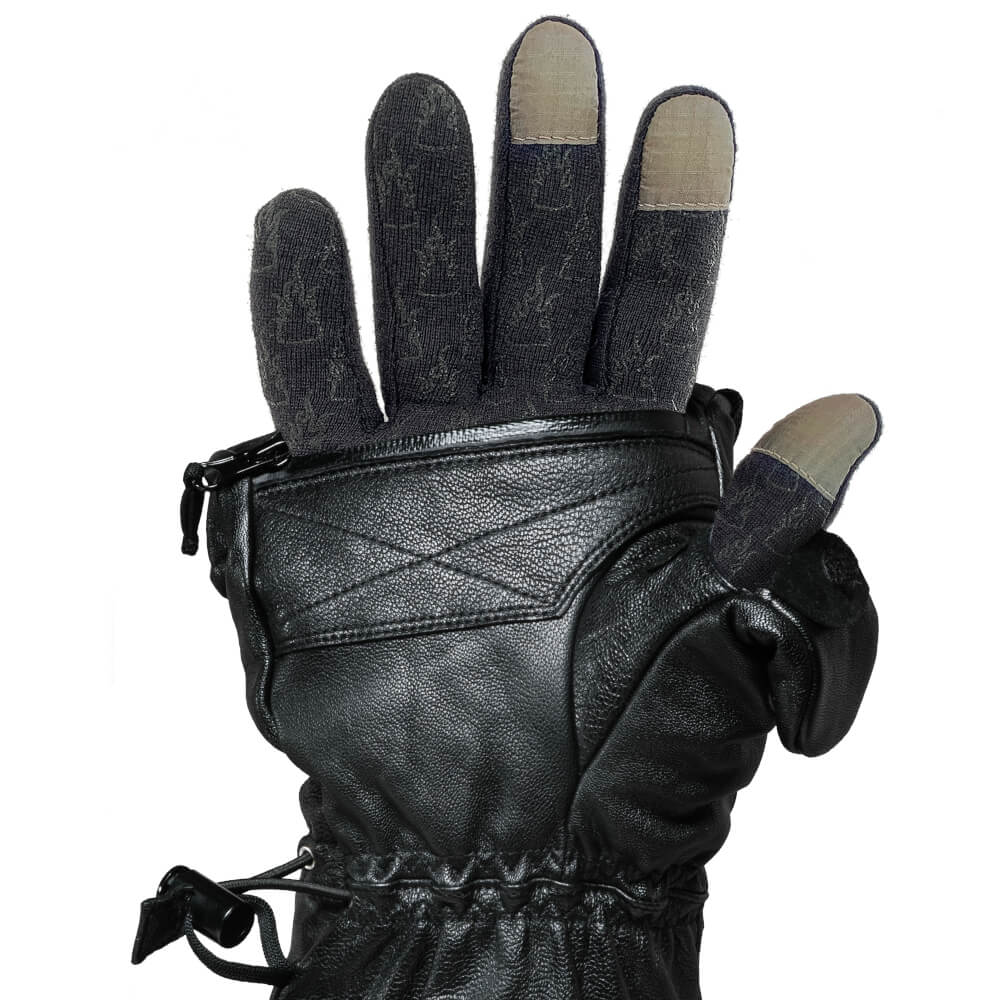 MERIWOOL Merino Wool Glove Liners - Touchscreen Large, Charcoal Gray